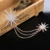 Brooches Vintage Jewelry Buckle Pin Crystal Snowflake Rhinestone For Dress Banquet HSJ88