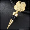 Bar Tools Metal Wine Stopper Tool Creative Rose Flower Shape Champagne Cork Bruiloft Gast Geschenk aflever