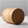 Storage Boxes Bins Bamboo Bottles Jars Wooden Small Box Containers Handmade For Spices Tea Coffee Sugar Receive With Lid Vintage L Dh495