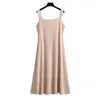 プラスサイズのドレス175kgの女性胸160/170夏のルーズアイスシルク編みのsuspenderddress dress best 3-colors xl-7xlの下