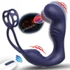 Jouets anaux Massage de la prostate masculine À distance Double moteur Vibrateur Retarder l'éjaculation Cock Ring Testis Stimuler Anus Butt Adult Sex 230113