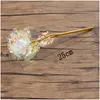 Party Favor 24K Gold Foil Rose Flower Led Luminous Everlasting Mother Valentines Day Gift Drop Delivery Home Garden Festive Supplies Dhatd