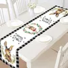 Table Cloth Easter Runner Floral With Patterns Rectangle Long Placemat For Kitchen Living Room