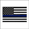 Drapeaux de bannière 3X5Fts 90Cmx150Cm Officiers chargés de l'application de la loi US Police américaine Thin Blue Line Flag Blueline Usa Rrd8185 Drop Delivery Ho Otxeg