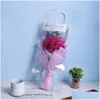 Fiori decorativi Ghirlande Giorno per madre Amica Festa di nozze Girasole Gypsophila Rose Po Prop Sapone Bouquet Fiori secchi 12 Dhjo0