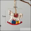 Autres Fournitures De Fête D'événement Résine De Noël Petits Pendentifs Xmax Accessoires De Décoration D'arbre Pendentif Rétro Américain Décorations Pour La Maison Dhcrl