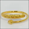 Bangle Cuff Fine Jewelry 24K Gold Bangles Bracciali per le donne Stile etnico Charms Filigrana Peacock Drop Delivery Dh3Ho