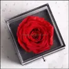 Decorative Flowers Wreaths New2022 Preserved In Glass Dome Eternal Rose Decoration Red Ecuador Gift Box Can Put Ring Valentines Da Otzlo