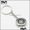 Keychains Lanyards Compass Keychain Tyre Shaped Decoration Pocket Alloy Key Ring Watch Style Adventure Cam Hiking Creative Gift Dr Dha0X