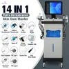 CE FDA Godkänd 14 i 1 Hydro Facial Machine Skin Rejuvaiton Microdermabrasion Hydro Treatment Water Oxygen Jet Facial Machine 100V-240V 100KPA