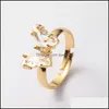 Cluster ringen elegante colorf transparante glazen kristallen vlinderring voor vrouwen eenvoudige stijl snoep kleur meisje feest sieraden cadeau dro dh0wk