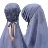 Vêtements ethniques Malaisie Mousseline Hijab Écharpe Avec Bandage Antidérapant Femmes Musulmanes Respirant Islam Long Châle Bandeau Mode Turban Headwrap