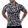 Polos masculinos de leopardo de ouro casual camisa de pólo impressão animal camisetas de manga curta do dia de manga curta