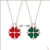 Pendant Necklaces Clover Necklace Womens One With Doublesided Love Clavicle For Women Gift Wholesale Drop Delivery Jewelry Pendants Otzdo