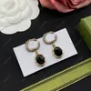 Femmes Boucles D'oreilles Diamant Plaqué Or 18 Carats Créateurs De Luxe Cerceaux Dangle Lettres Dames Cristal Perle Boucle D'oreille G Bijoux De Mariage Tiger Box