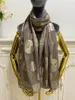 women's long scarf scarves 100% silk material Shiny fashion pint letters pattern size 190cm- 55cm