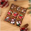 Weihnachtsdekorationen 2023 Neujahr Ornament Boxed Holzanhänger Baum Dekor Navidad Garland Noel Dekoration für Zuhause L220908 Drop D DHC0Y