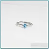 Solitaire Ring CR Jewelry S925 Sterling Sier Zircon Beads Womens mode mångsidig inlay Color Treasure tillverkare grossist JZR2S OTKXT