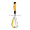 Matlagningsredskap Ny Sile Manual Egg Beater rostfritt stål Mixer Milk Frother Cake Whisk Baking Tool Drop Delivery Home Garden Kitc Dhjbt