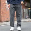 Jeans pour hommes 2023 hiver hommes lâche droite Stretch épais velours pantalon chaud décontracté polaire pantalon mâle grande taille Denim