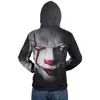 Hommes Hoodies Adulte Hommes Halloween Effrayant Clown IT 3D Imprimer Sweat À Capuche Casual Slim Fit Pull Sweat Horreur Blague Poche Outwear Manteau Pour