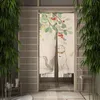 Curtain Japanese Door Noren Green Plant Printed Kitchen Doorway Decorative Drapes Cafe Restaurant Entrance Hanging Half-curtain