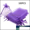 Gift Wrap Voile Net Bags Dstring Wedding Decoration Pack Set 100Pcs Large Factory Price Expert Design Quality Latest Style Original Otfgb