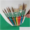 Forniture per pittura Set di 10 pennelli per artisti professionali con custodia Include pennelli artistici rotondi e piatti Hog Ponyand Drop D Dh39C