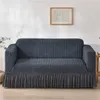 Stolskydd bubblesdesign soffa för vardagsrummet satt säte anti slip soff soffcover bomullstyg med kjol spets 14 sits täcker 230113