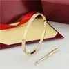 18k gouden stalen designer armbanden dames heren liefde 4 mm dunne 6e slanke schroef schroevendraaier nagel armbanden armband sieraden met originele tas