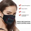 Maschere per feste Led Attivazione vocale Bocca luminosa Masquerade Viso Controllo vocale Mascarillas Halloween Cosplay 230113