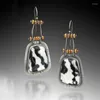 Dangle Earrings Vintage Colorful Stone Pendant Fashion Design Bag Shape Hanging For Women Simple Personality Eardrop Jewelry