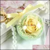 Dekoracyjne wieńce z kwiatów wieczny kwiat brelok przezroczysta kulka akrylowa przezroczysta kula 5Cm róża breloczek walentynki prezent ślub Otmml