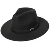 Breite Krempe Hüte Fedora Hut Männer Frauen Nachahmung Woolen Winter Filz Mode Schwarz Top Jazz Fedoras Chapeau Sombrero Mujer 2023