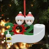 Dekoracje świąteczne Śliczne ozdoby sile spersonalizowane wisiorka odręczne DIY Maska Snowman Family 2 3 4 5 Tree Hanging Drop Gelive Dhe3n