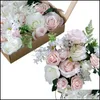 装飾的な花の花輪ニューアリティフィリアルボックスホワイトピンクレッドブルーローズDIYウェディングブーケセンターピースアレンジデコオトビ