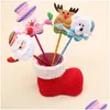 Przyjęcie przychylne świąteczne kreskówki Pen Święty Mikołaj/Snowman/Bear/Elk Xmas Tree Ornaments Prezenty Prezenty Dekoracje DHS Drop dostawa Hom Dh96p