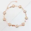 Link Bracelets Pure Russian Purple Gold Bracelet Fashion 585 Rose Hollow Flower Plated 14K Colored For Women