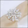 Napkin Rings Pearl Wed Elegant Holders Drop Delivery Home Garden Kitchen Dining Bar Table Decoration Accessories Otpvn