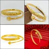 Pulseira de pulseira de jóias finas 24k pulseiras de ouro para mulheres gabaritos de estilo étnico candidatos a pavão entrega dh3ho