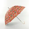 OnCourse parapluie été pluie femmes élégant fleur florale luxe poignée incurvée longue Protection UV voyage Golf soleil s 230113
