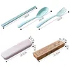 Set di posate Grano Platycodon St Set di posate Cam portatile Stoviglie Cucchiaio Forchetta Bacchette Stoviglie Drop Delivery Home Garden Kit Dht9V