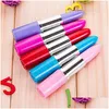 Ballpoint Pens Cute Lipstick Ball Point Kawaii Candy Color Plastic Pen Novelty Item Stationery 5 Colors Dhs Drop Delivery Office Sch Dhaoj