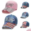 Party Hats Trump 2024 Baseball Cap Hat Val Kampanj Cowboy Caps Justerbara snapback Women Denim Diamond Drop Delivery Home Gard Dhedb