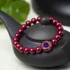 Strand Original Minerai Violet Sable Doré Naturel Cinabre Bracelets Perles Rondes Avec Boucle Sûre Pour Les Femmes Bijoux De Mode Perlé Brins