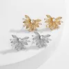 Boucles d'oreilles JUNZI mode feuille zircone pour les femmes élégantes mousseux géométrie CZ cristal bijoux dîner robe accessoires