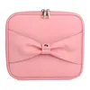 Sacs à cosmétiques, nouveau sac à cosmétiques en Pu croisé avec nœud papillon rose, Double couche de rangement de voyage, boîte de beauté 230113