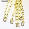 Chaînes Pieces Lock Pendants Collier coeur de la mode Bijoux accessoires pour femmes 9681