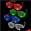 Andra festliga partier levererar nya LED -lätta glasögon blinkande fönsterluckor form flash solglasögon dansar festival dekoration droppe deliv dhcjr