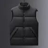 Hommes s gilets grande taille 8XL L surdimensionné automne hiver épais décontracté couleur unie sans manches col montant vêtements d'extérieur 230112